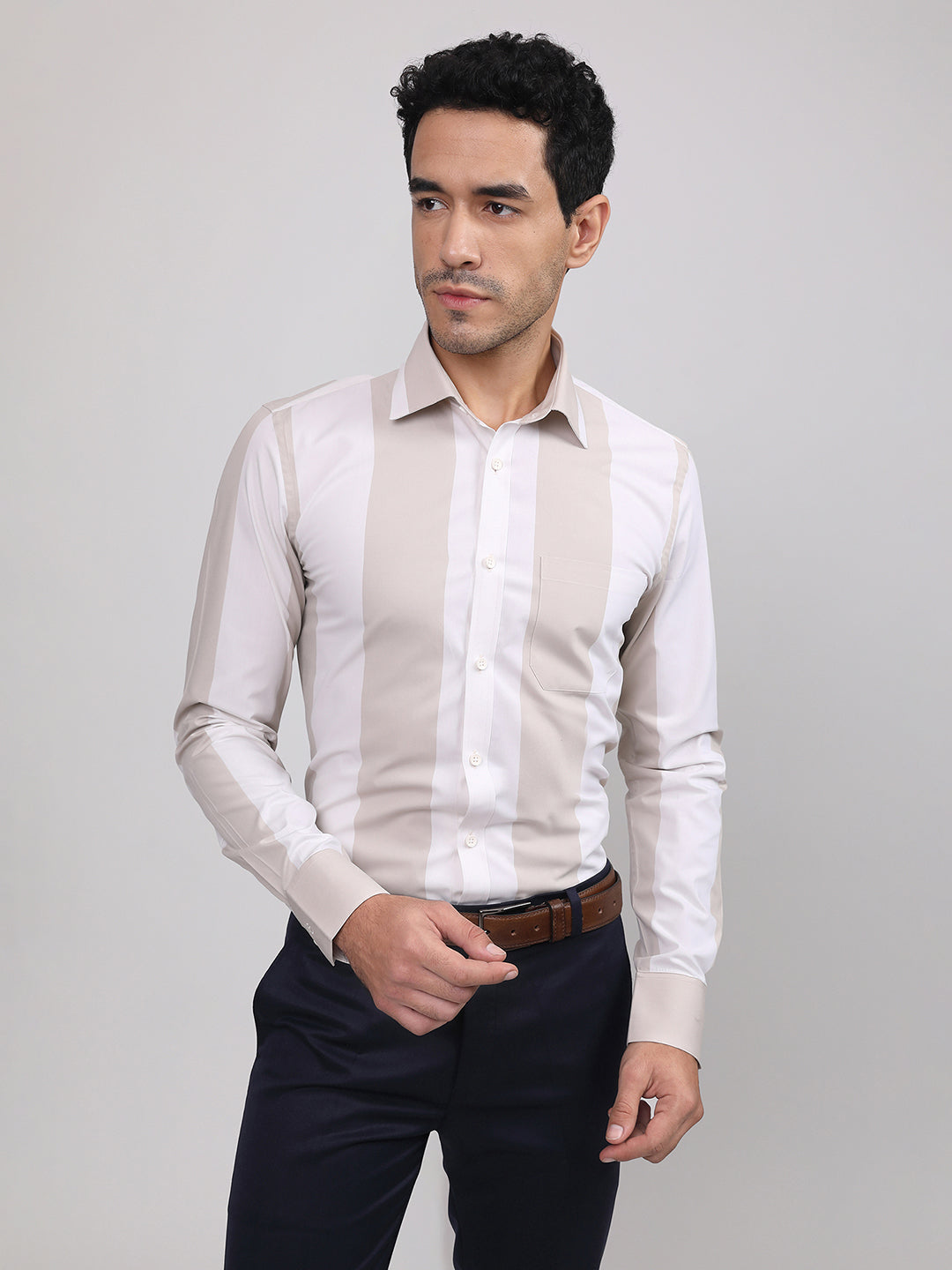 Regular Fit Formal Shirts For Men Perfectly Handfinished Collar & Cuffs