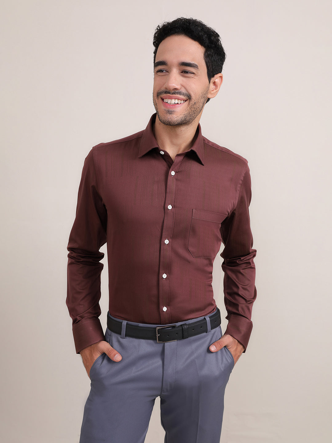 Regular Fit Formal Shirts For Men Perfectly Handfinished Collar & Cuffs