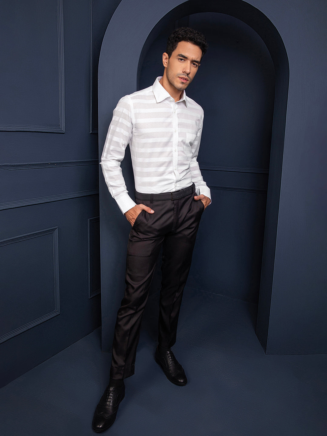 Regular Fit Formal Shirts For Men Perfectly Handfinished Collar & Cuffs