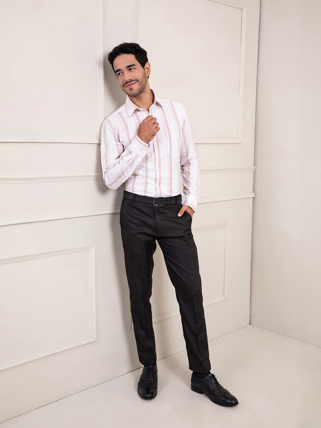 Regular Fit Formal Shirts For Men Perfectly Handfinished Collar & Cuffs