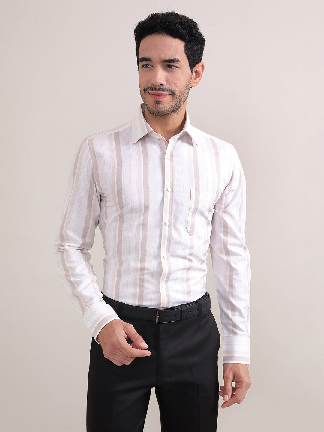 Regular Fit Formal Shirts For Men Perfectly Handfinished Collar & Cuffs
