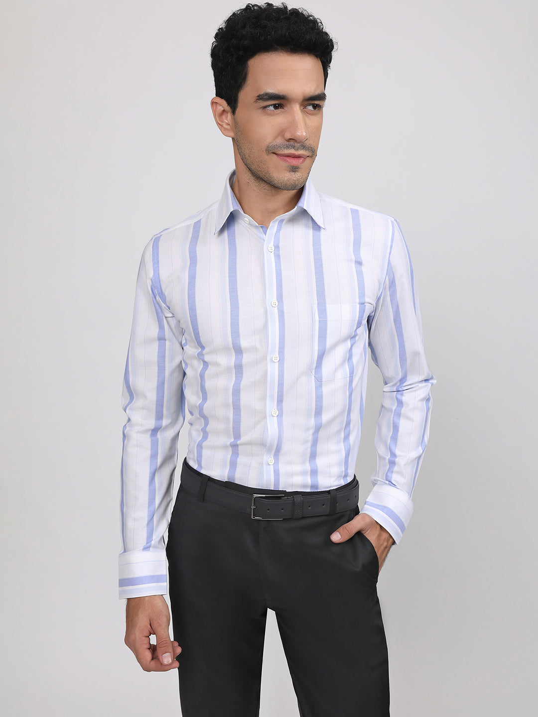 Regular Fit Formal Shirts For Men Perfectly Handfinished Collar & Cuffs