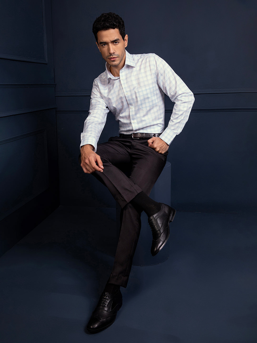 Regular Fit Formal Shirts For Men Perfectly Handfinished Collar & Cuffs