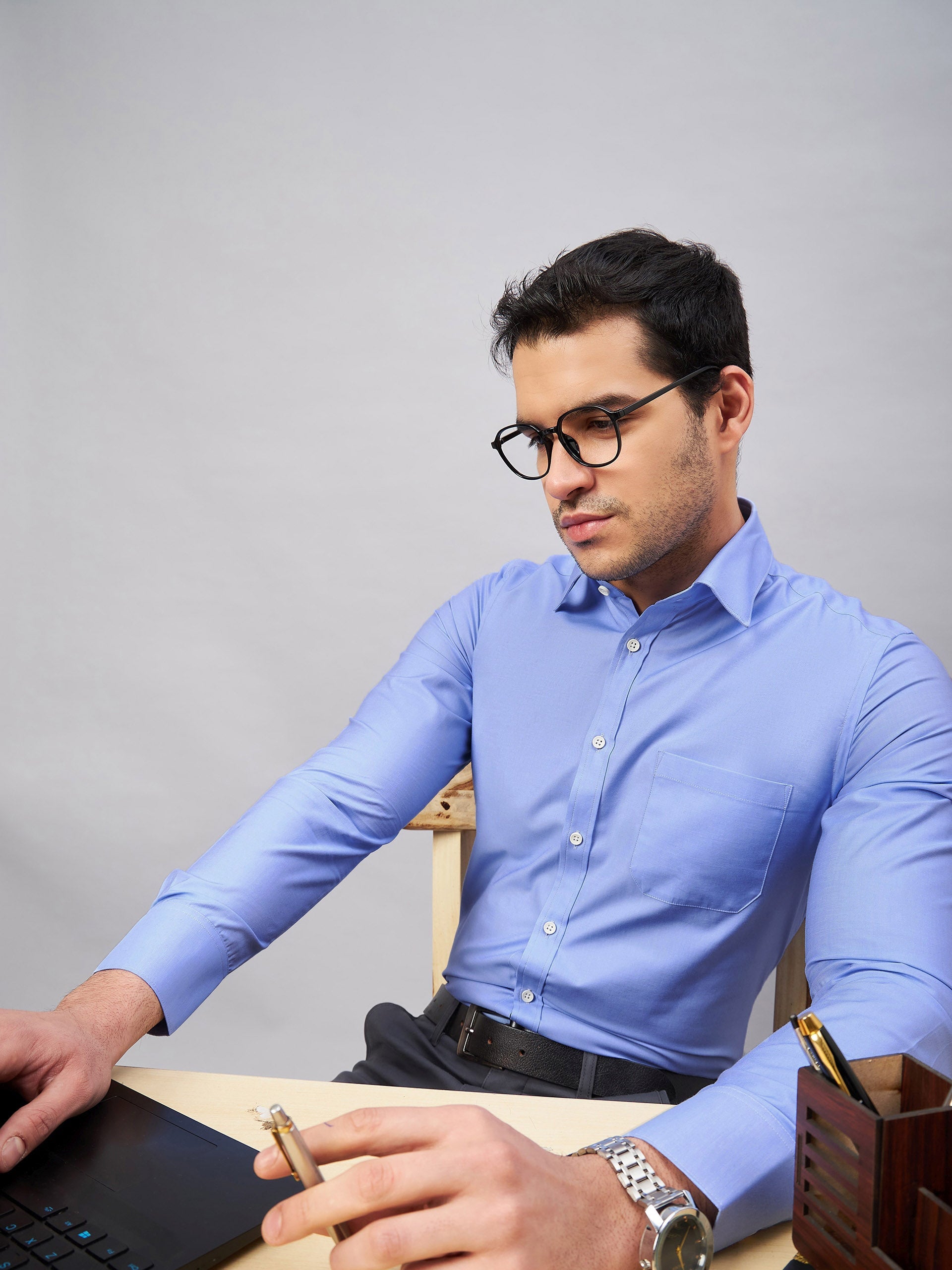 Regular Fit Formal Shirts For Men Perfectly Handfinished Collar & Cuffs