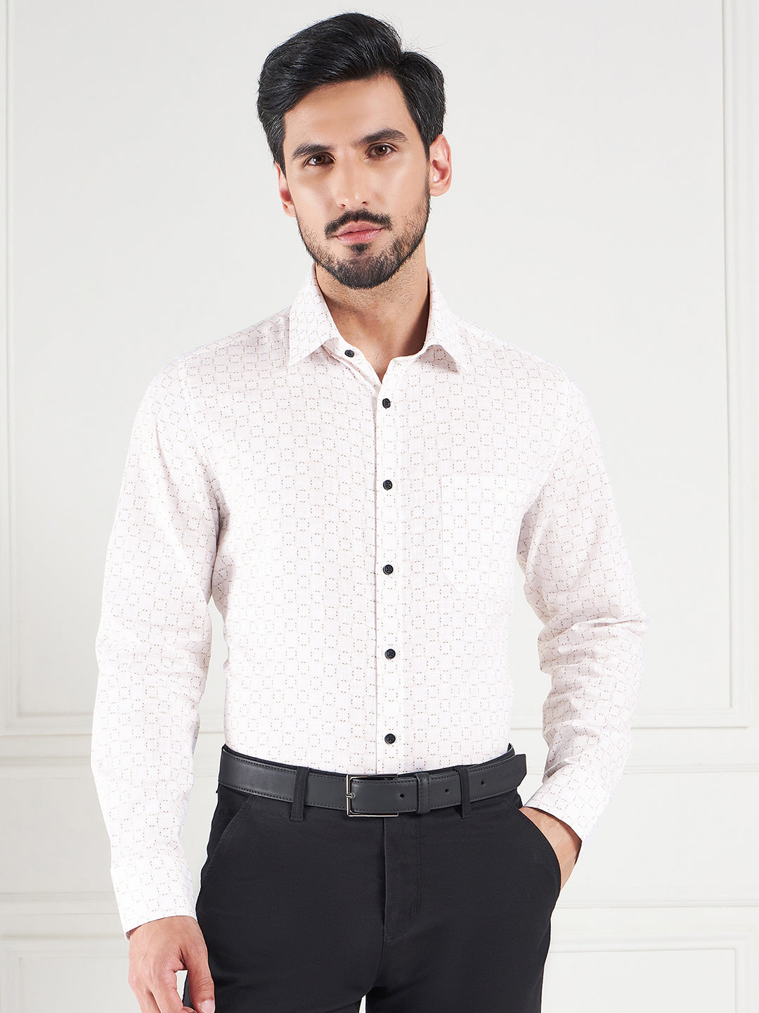 Regular Fit Geometric Multi-Color Shirt For Men