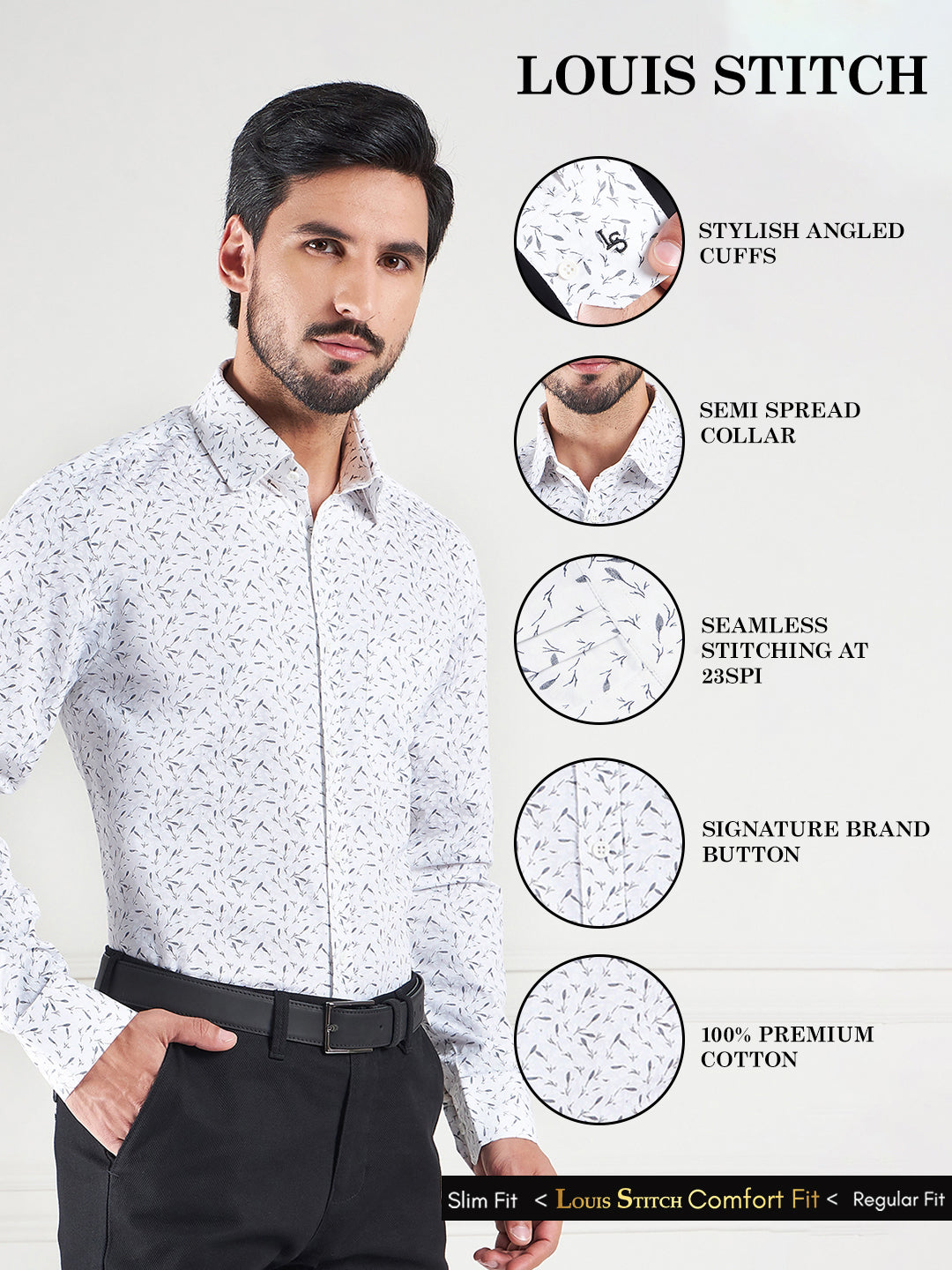 Regular Fit Floral Multi-Color Shirt For Men