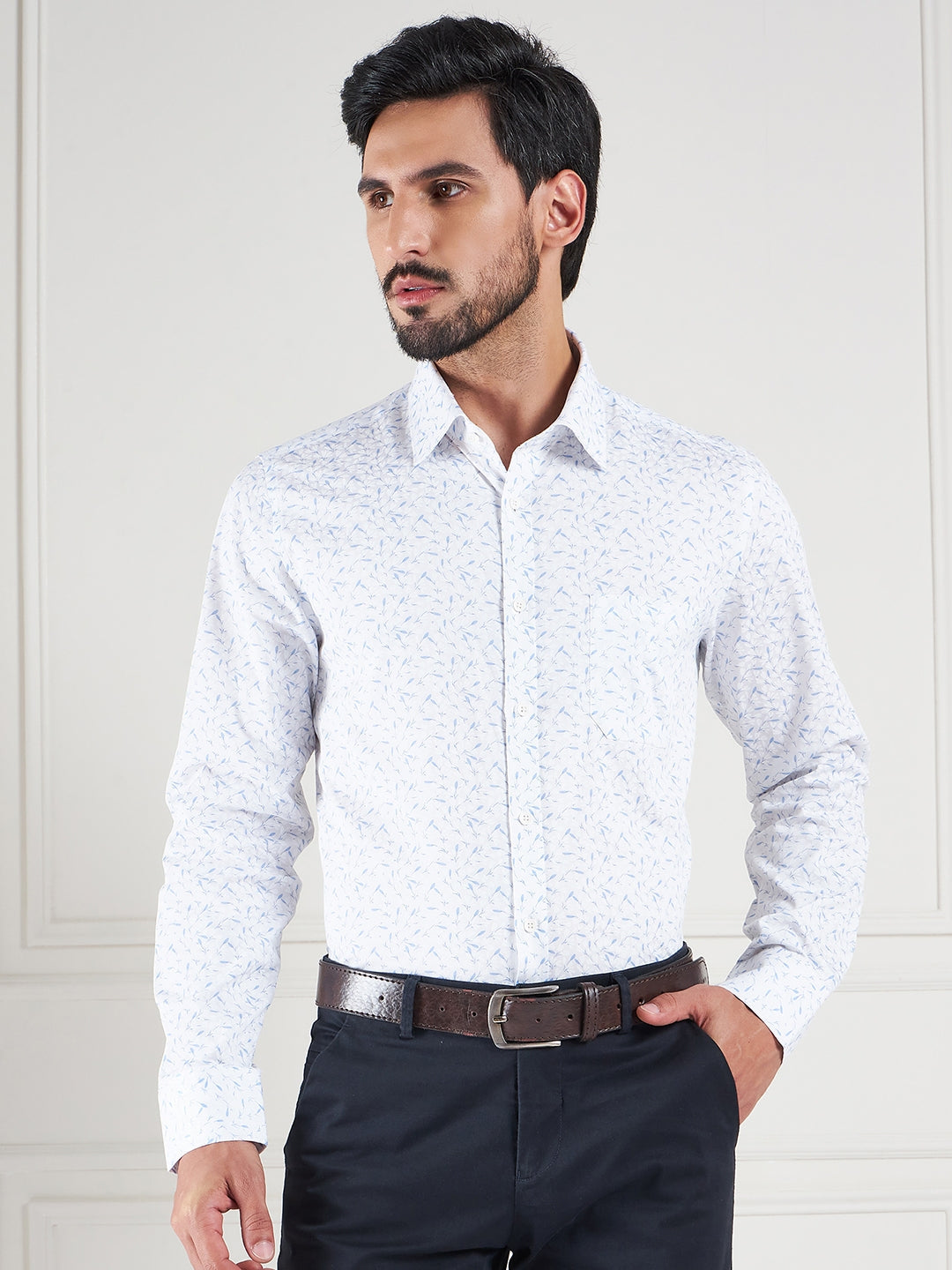 Regular Fit Floral Multi-Color Shirt For Men