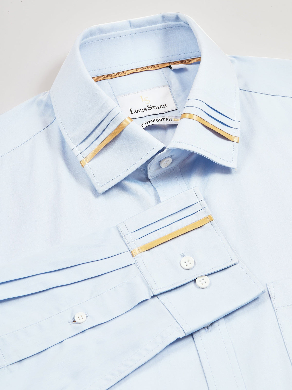 Regular Fit Solid Blue Shirt For Men