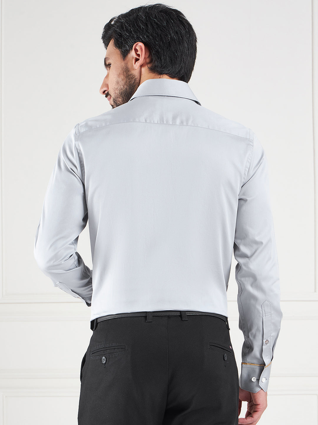 Regular Fit Grey Shirt For Men