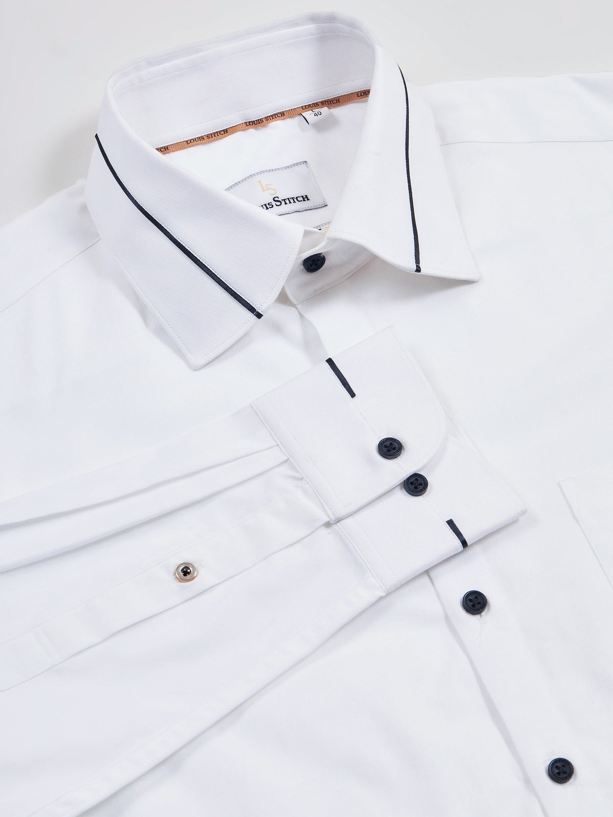 Regular Fit Solid White Shirt For Men