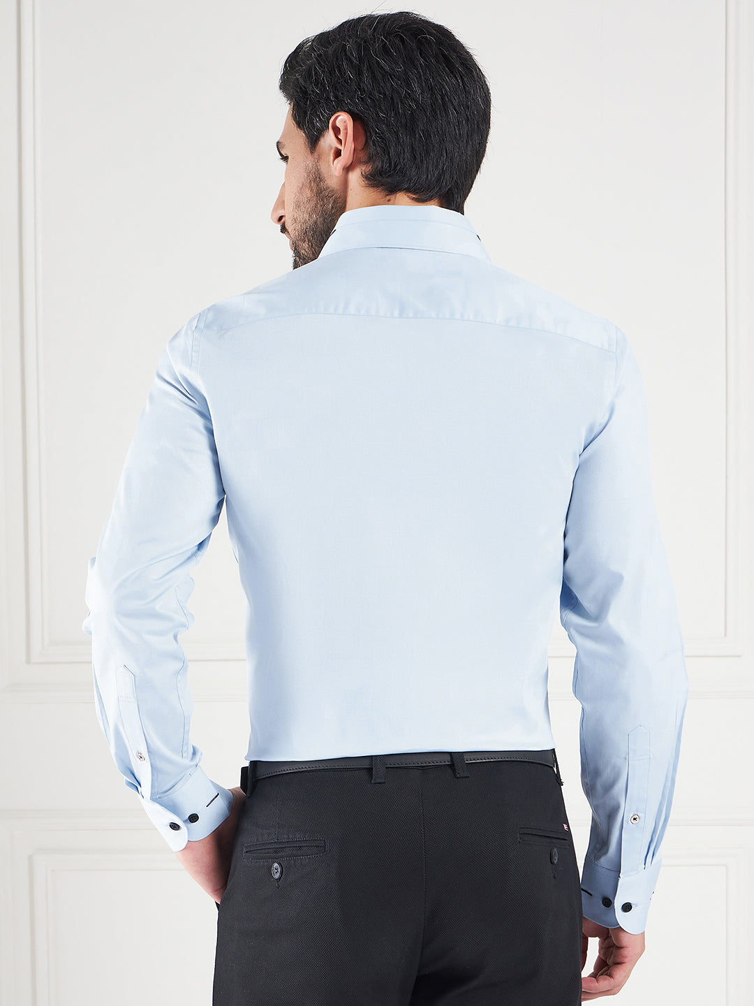 Regular Fit Solid Blue Shirt For Men