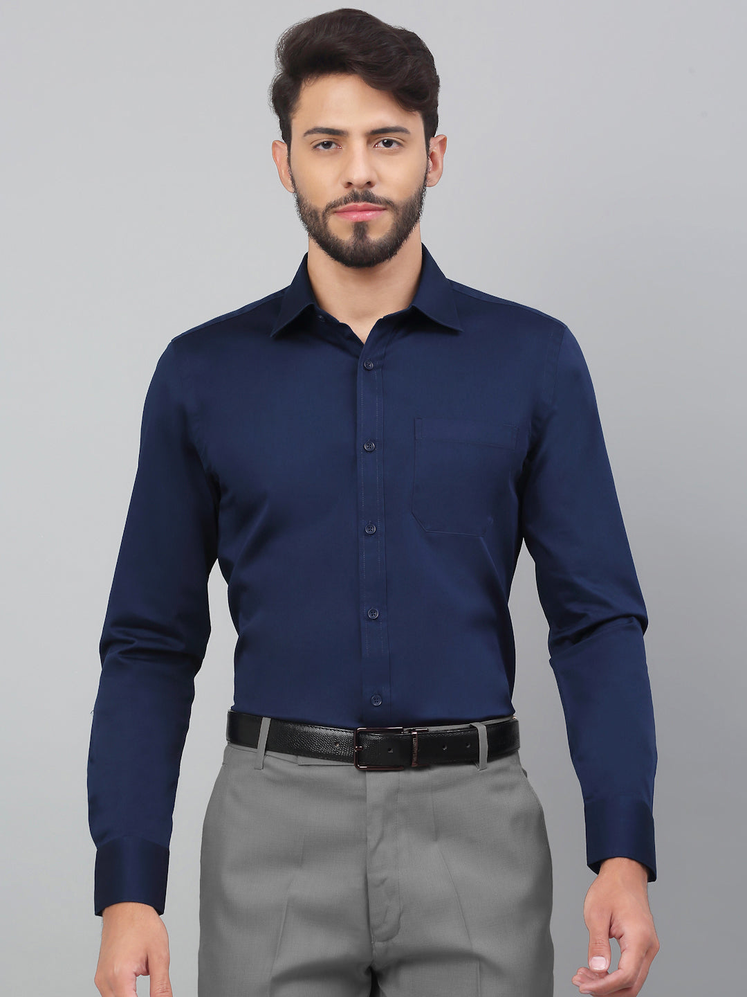 Formal Shirt For Men Luxury Soft Cotton Stylish German Collar Cuffs and Threads Regular Fit Perfectly Handfinished (Mercury Blue)