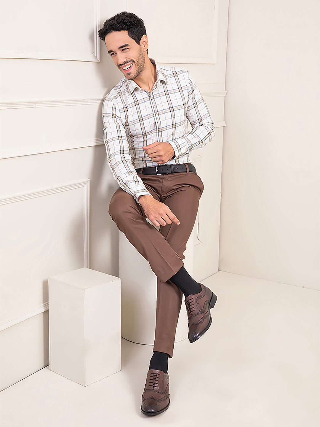 Regular Fit Formal Shirts For Men Perfectly Handfinished Collar & Cuffs