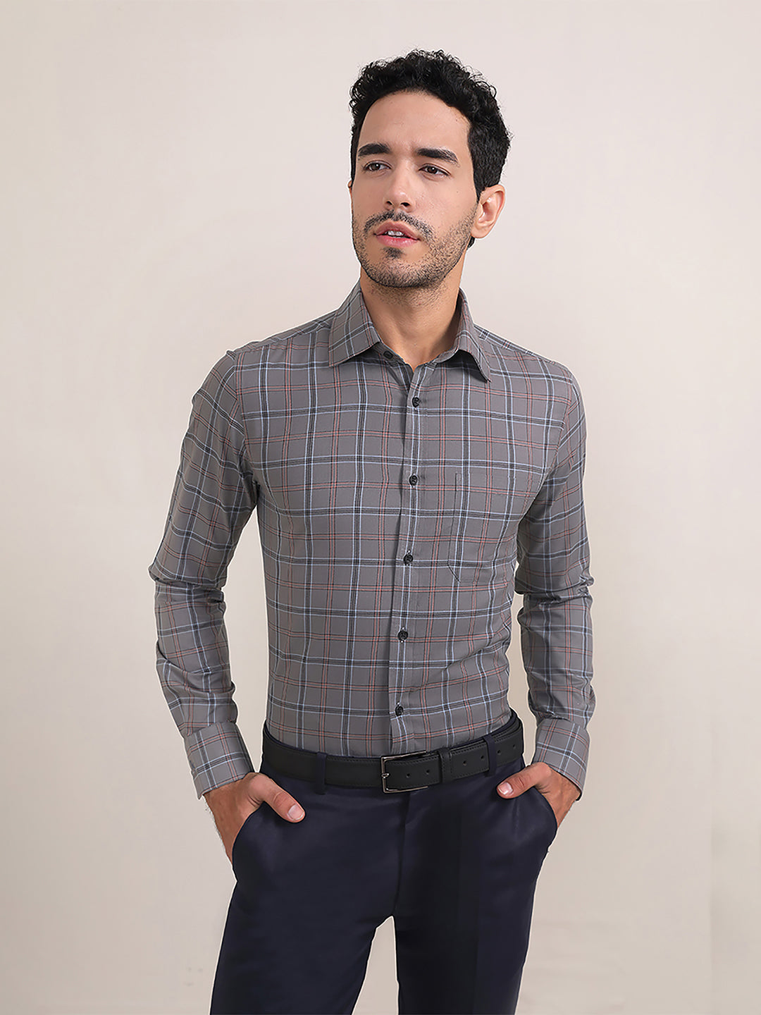 Regular Fit Formal Shirts For Men Perfectly Handfinished Collar & Cuffs
