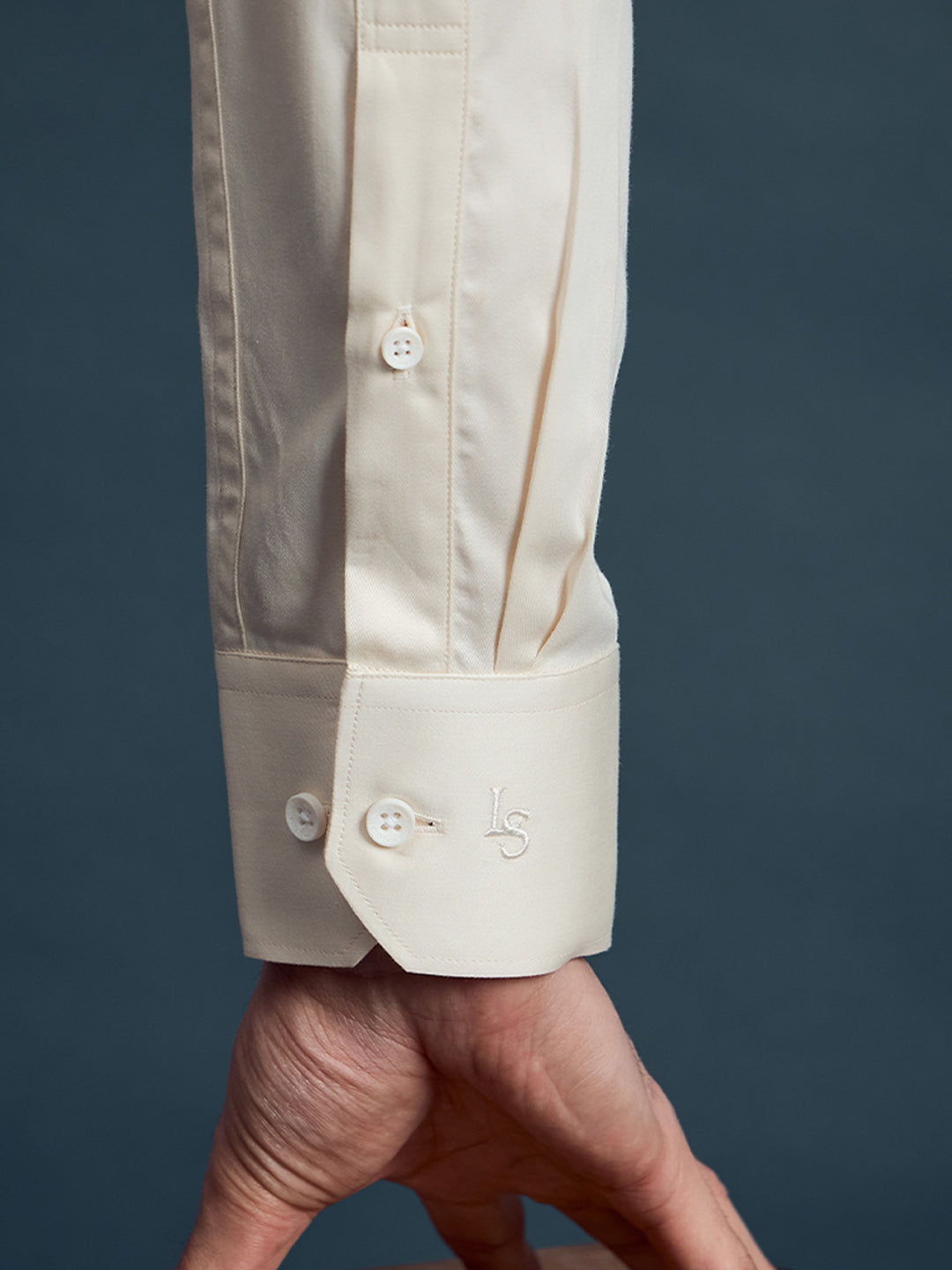 Men's Slim Fit Solid Ivory Formal Shirt