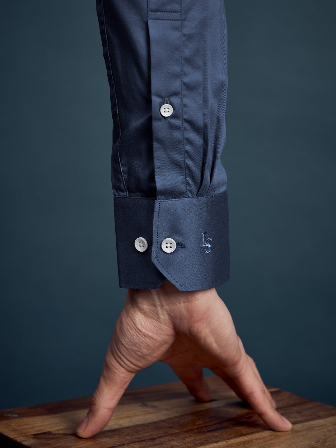 Men's Slim Fit Solid Steel Blue Formal Shirt