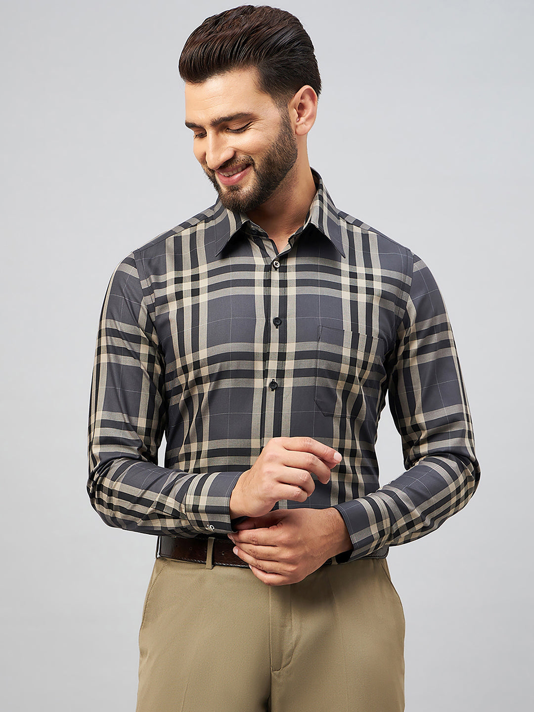 Regular Fit Formal Shirts For Men Perfectly Handfinished Collar & Cuffs