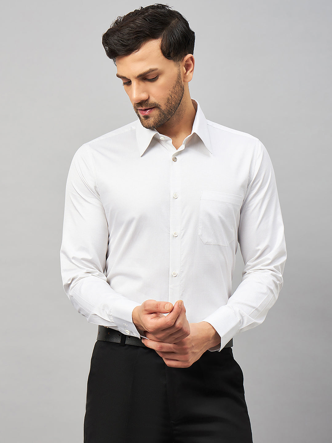 Regular Fit Formal Shirts For Men Perfectly Handfinished Collar & Cuffs