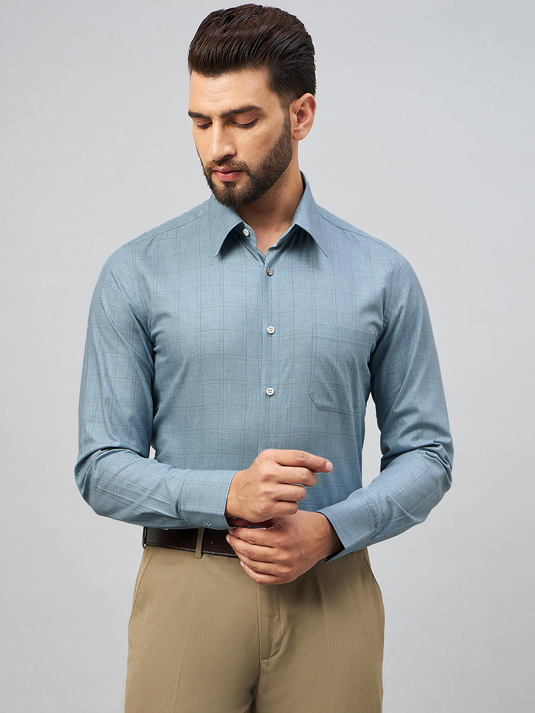 Regular Fit Formal Shirts For Men Perfectly Handfinished Collar & Cuffs