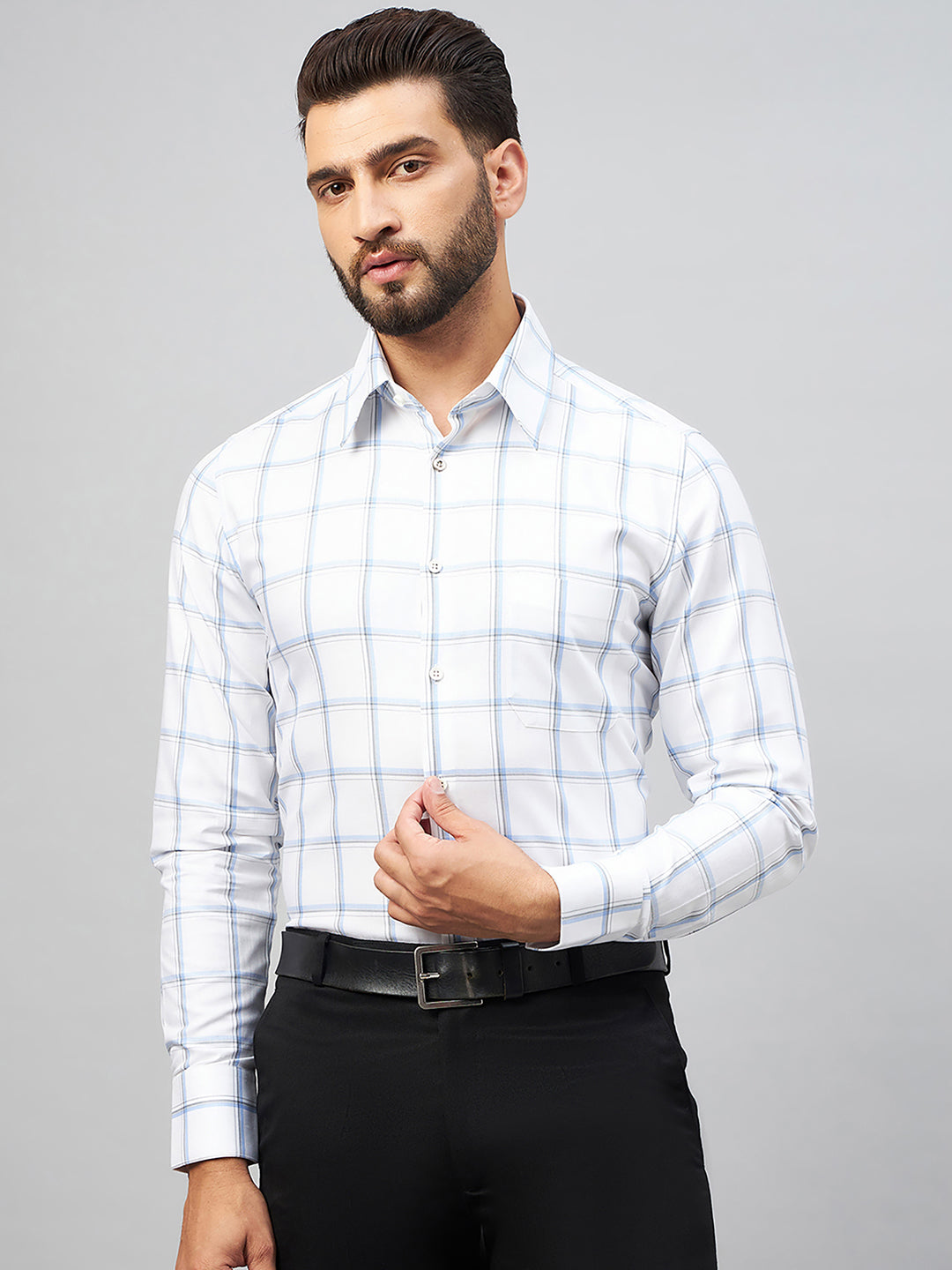 Regular Fit Formal Shirts For Men Perfectly Handfinished Collar & Cuffs