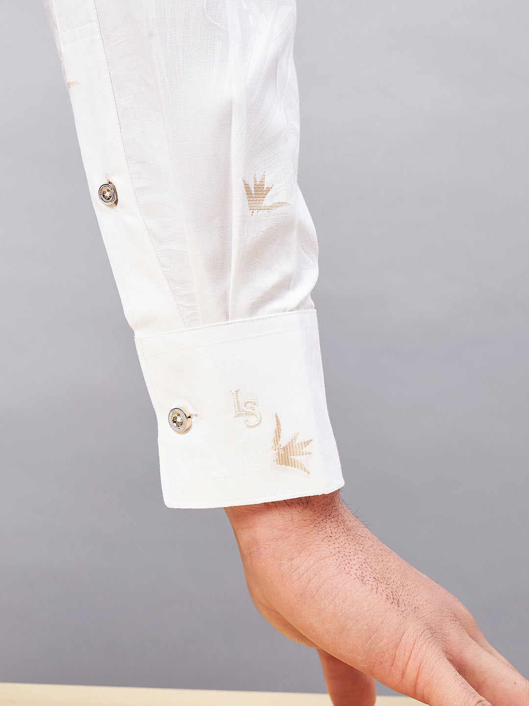 Regular Fit Cuban Collar Graphic White Shirt For Men