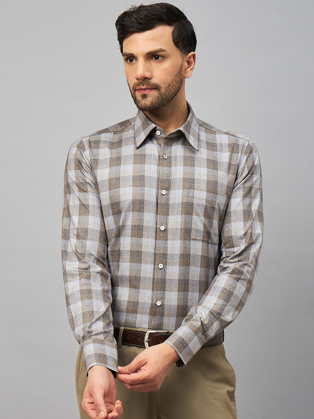 Regular Fit Formal Shirts For Men Perfectly Handfinished Collar & Cuffs