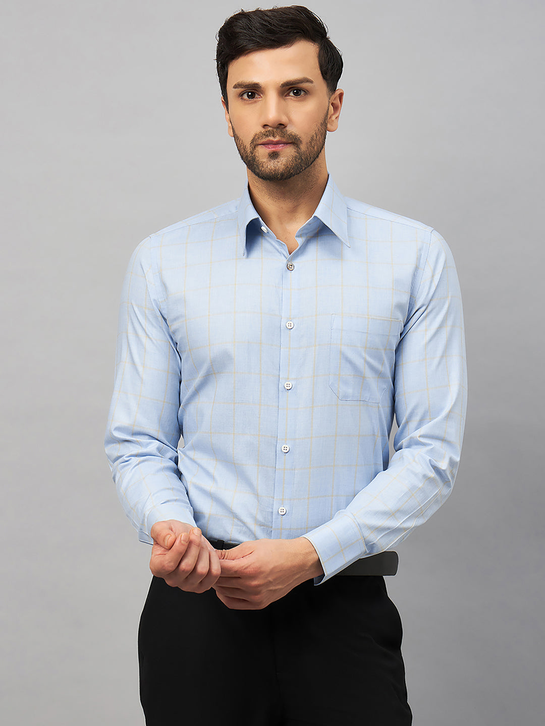Regular Fit Formal Shirts For Men Perfectly Handfinished Collar & Cuffs