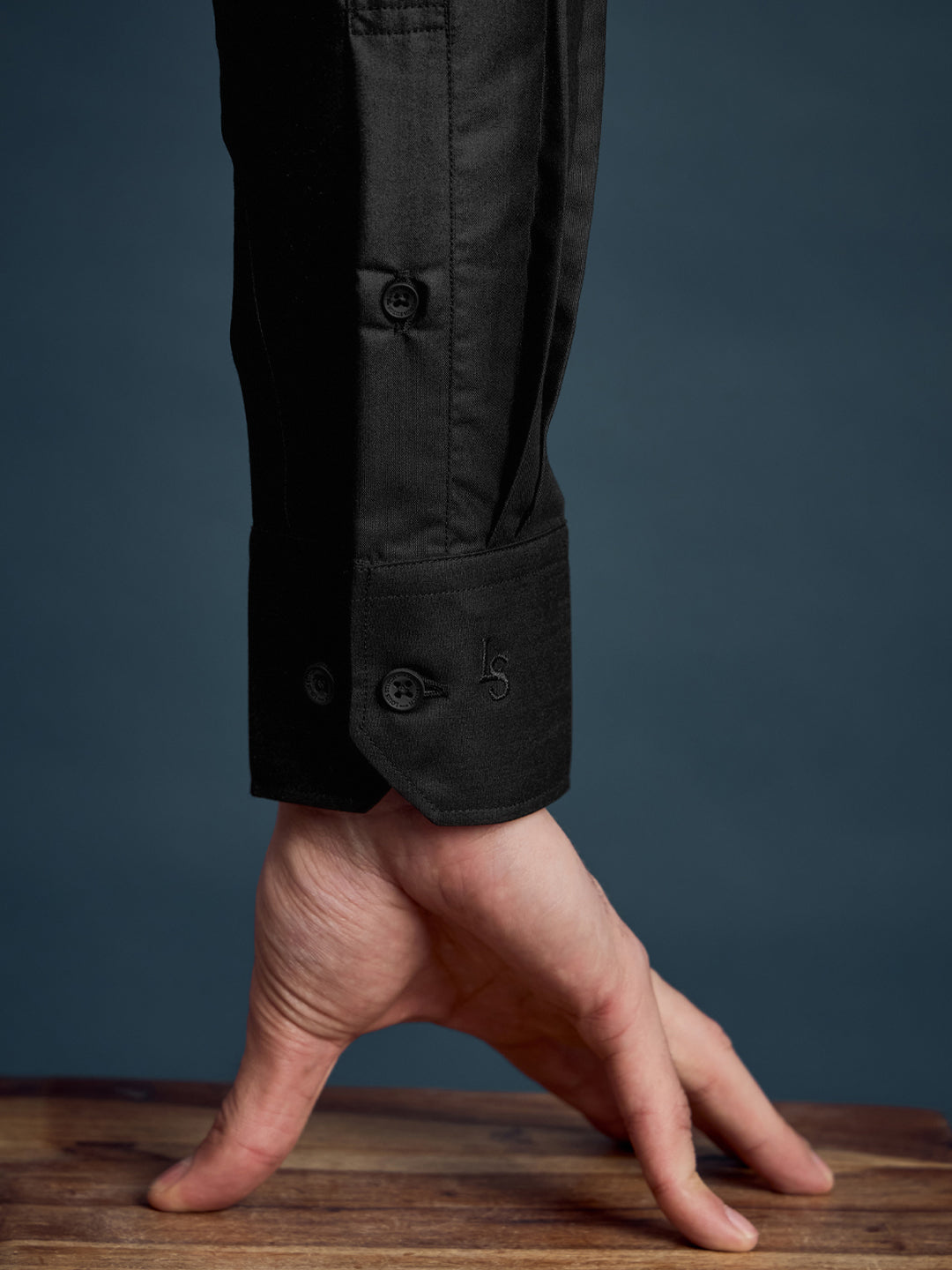 Men's Slim Fit Solid Black Formal Shirt