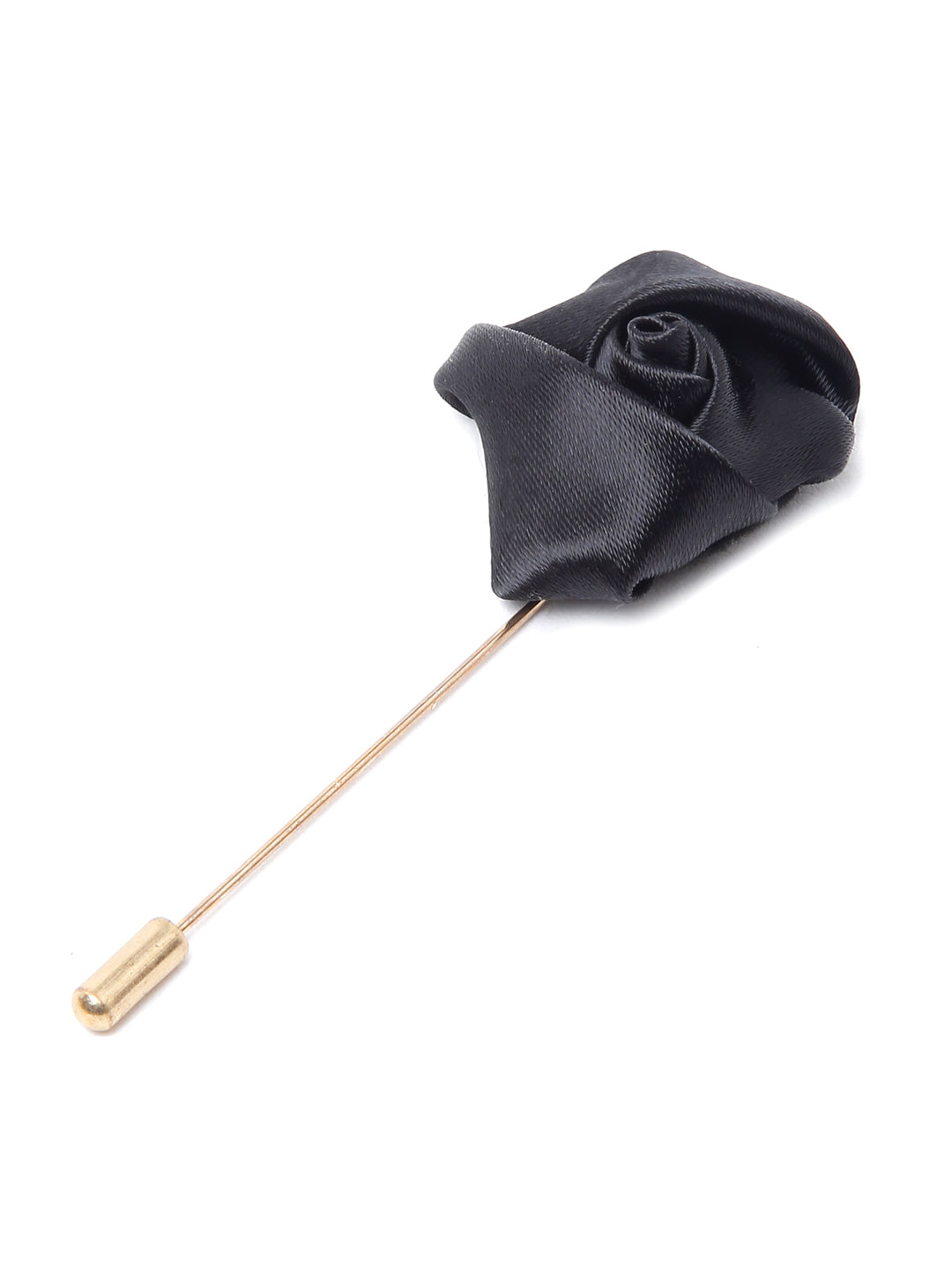 Sable Black Luxury Italian Silk Necktie Set With Pocket Square Cufflinks Brooch Chrome Tie pin