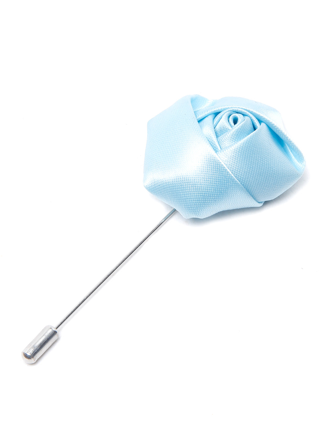 Electric Blue Luxury Italian Silk Necktie Set With Pocket Square Cufflinks Brooch Chrome Tie pin