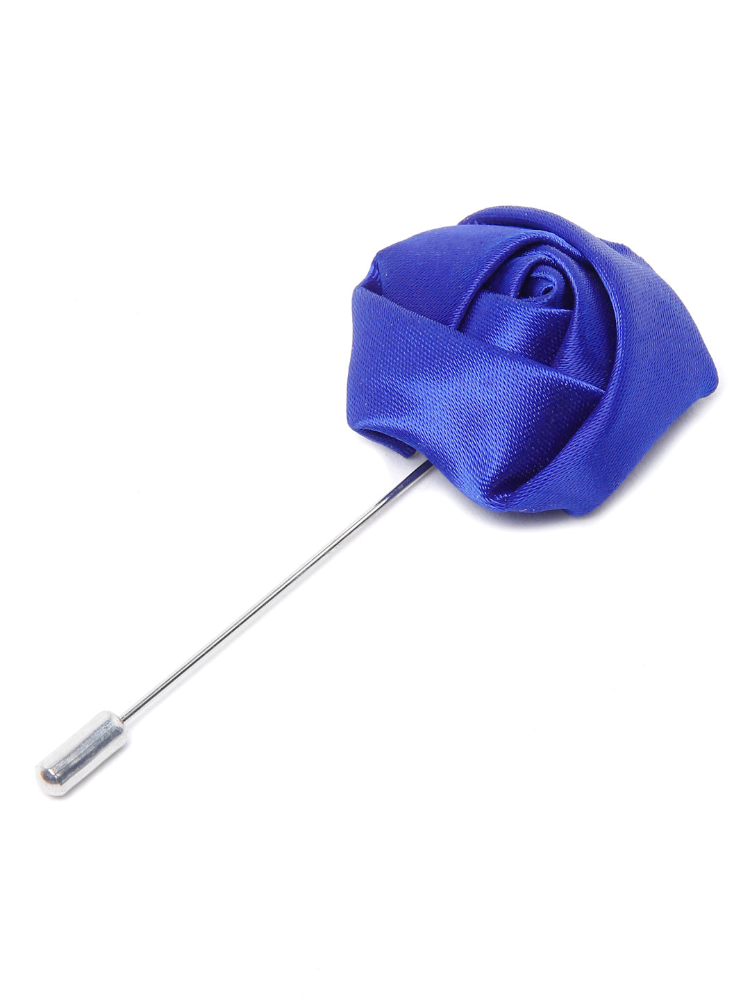 Cornflower Blue Luxury Italian Silk Necktie Set With Pocket Square Cufflinks Brooch Gold Tie pin