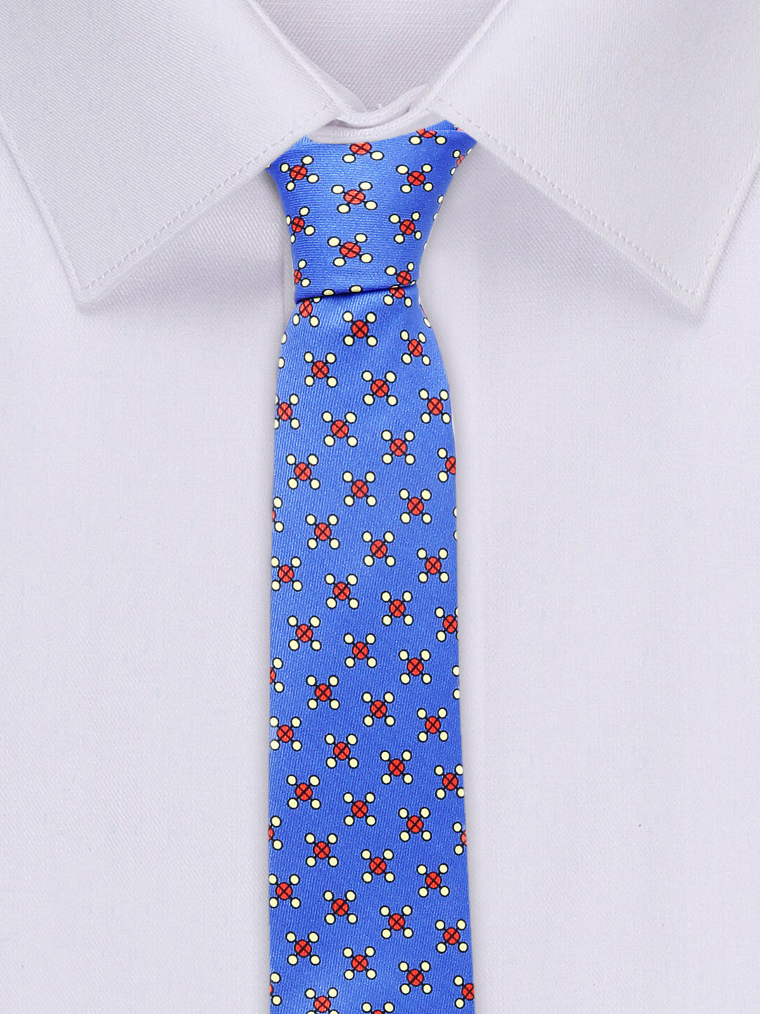Cornflower Blue Luxury Italian Silk Necktie Set With Pocket Square Cufflinks Brooch Gold Tie pin