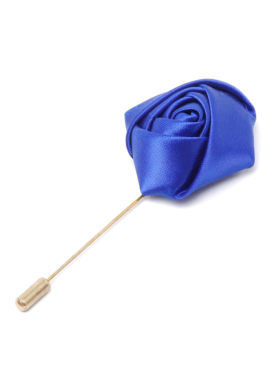 Dodger Blue Luxury Italian Silk Necktie Set With Pocket Square Cufflinks Brooch Gold Tie pin