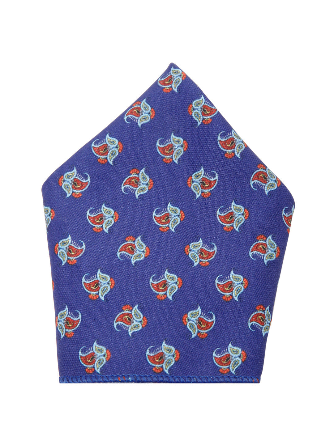 Royal Blue Luxury Italian Silk Necktie Set With Pocket Square Cufflinks Brooch Chrome Tie pin