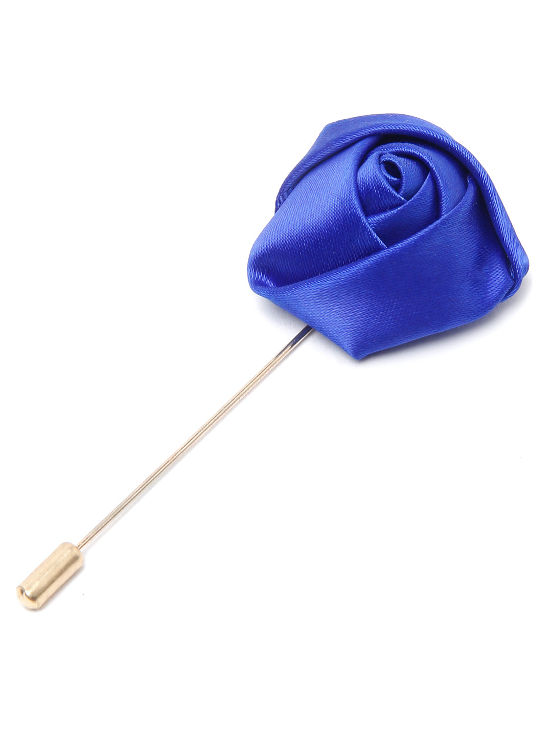 Royal Blue Luxury Italian Silk Necktie Set With Pocket Square Cufflinks Brooch Chrome Tie pin