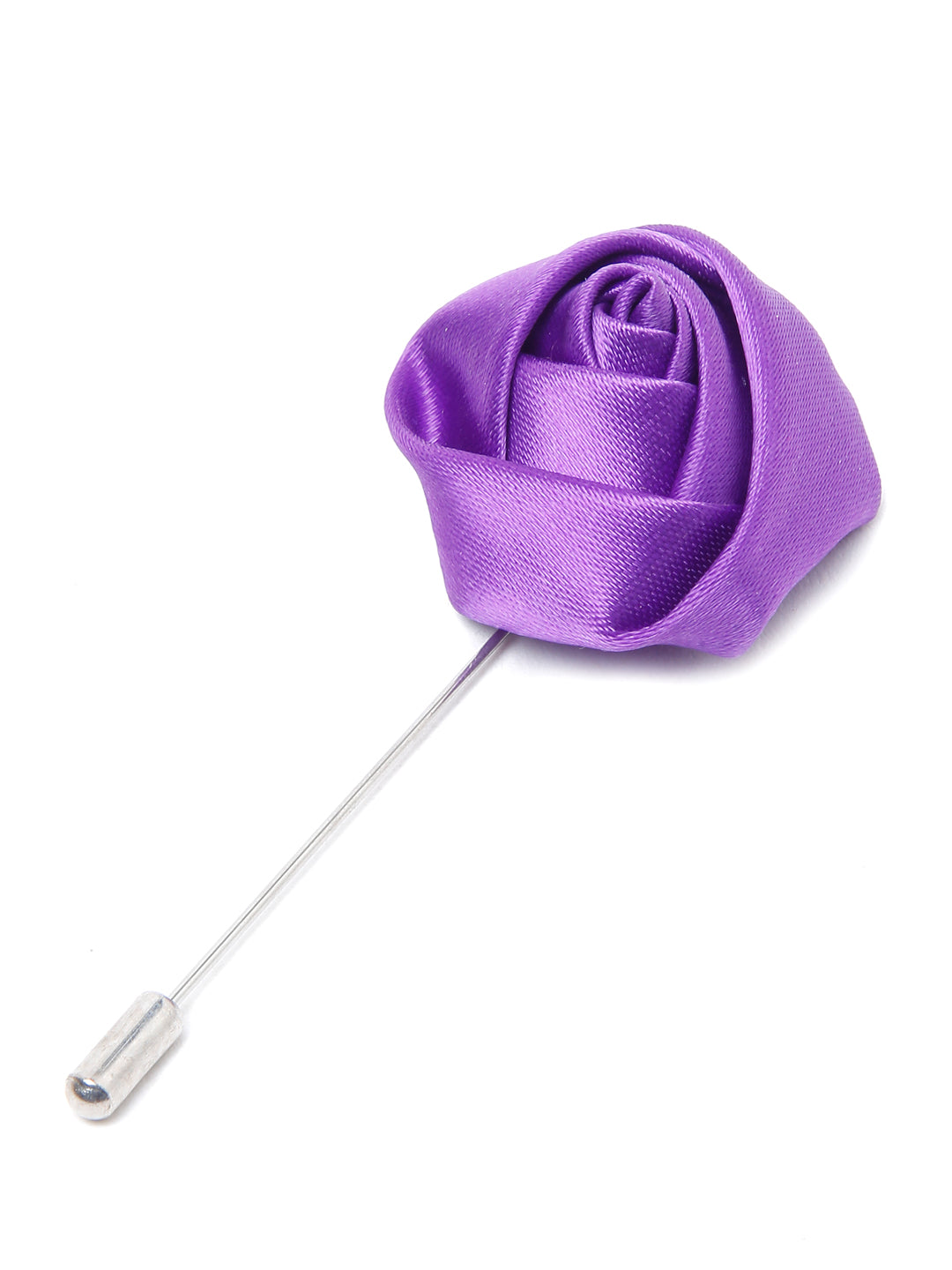 Amethyst Purple Luxury Italian Silk Necktie Set With Pocket Square Cufflinks Brooch Chrome Tie pin