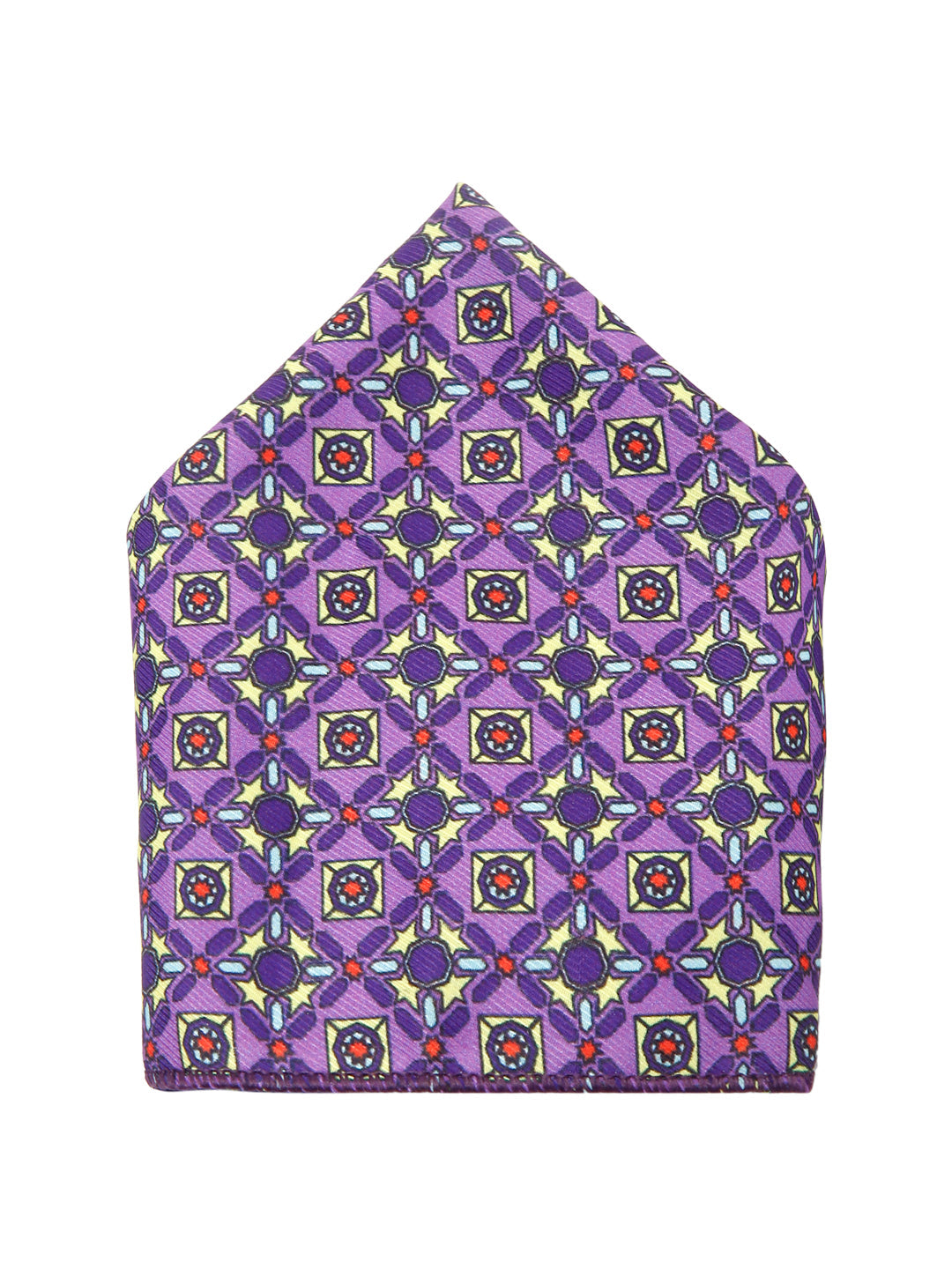 Heliotrope Purple Luxury Italian Silk Necktie Set With Pocket Square Cufflinks Brooch Chrome Tie pin