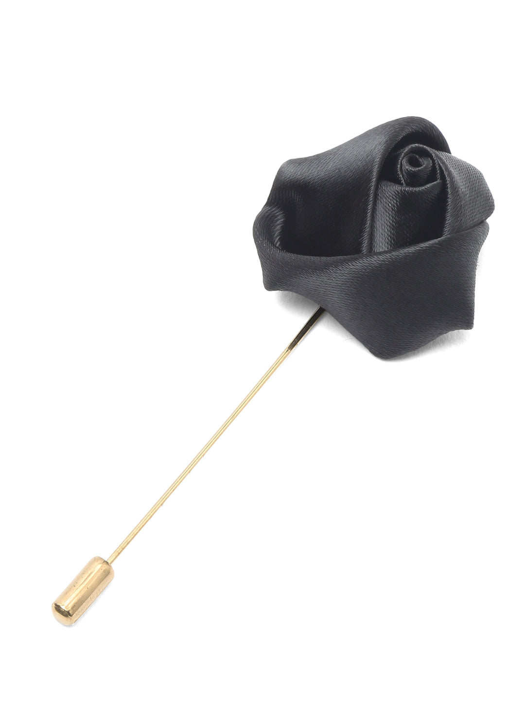 Checkered Black Luxury Italian Silk Necktie Set With Pocket Square Cufflinks Brooch Gold Tie pin