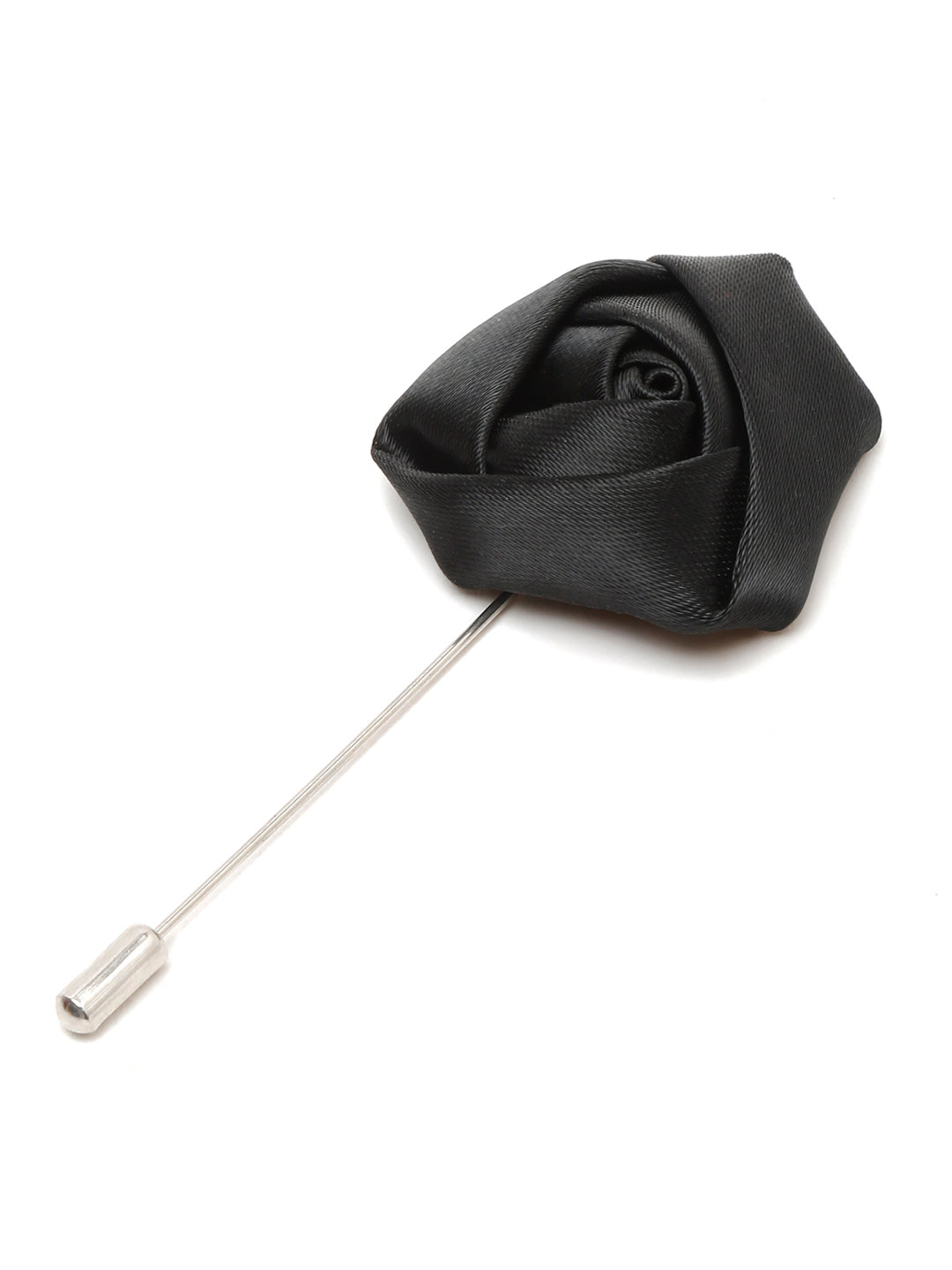 Black and Red Italian Silk Necktie Set Pocket Square Chrome Tiepin cufflinks and Brooch