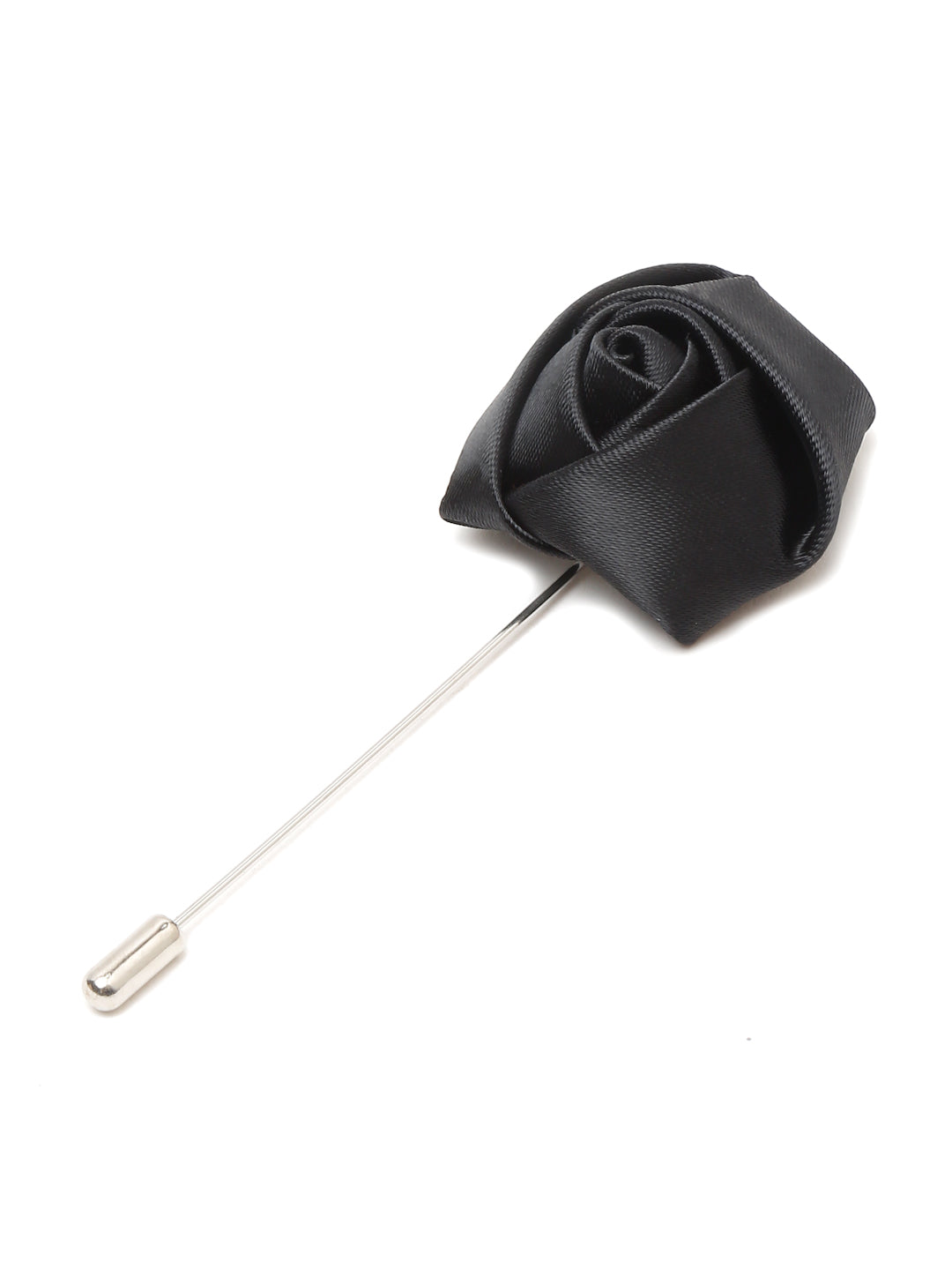 Checkered Black and White Italian Silk Necktie Set Pocket Square Chrome Tiepin cufflinks and Brooch