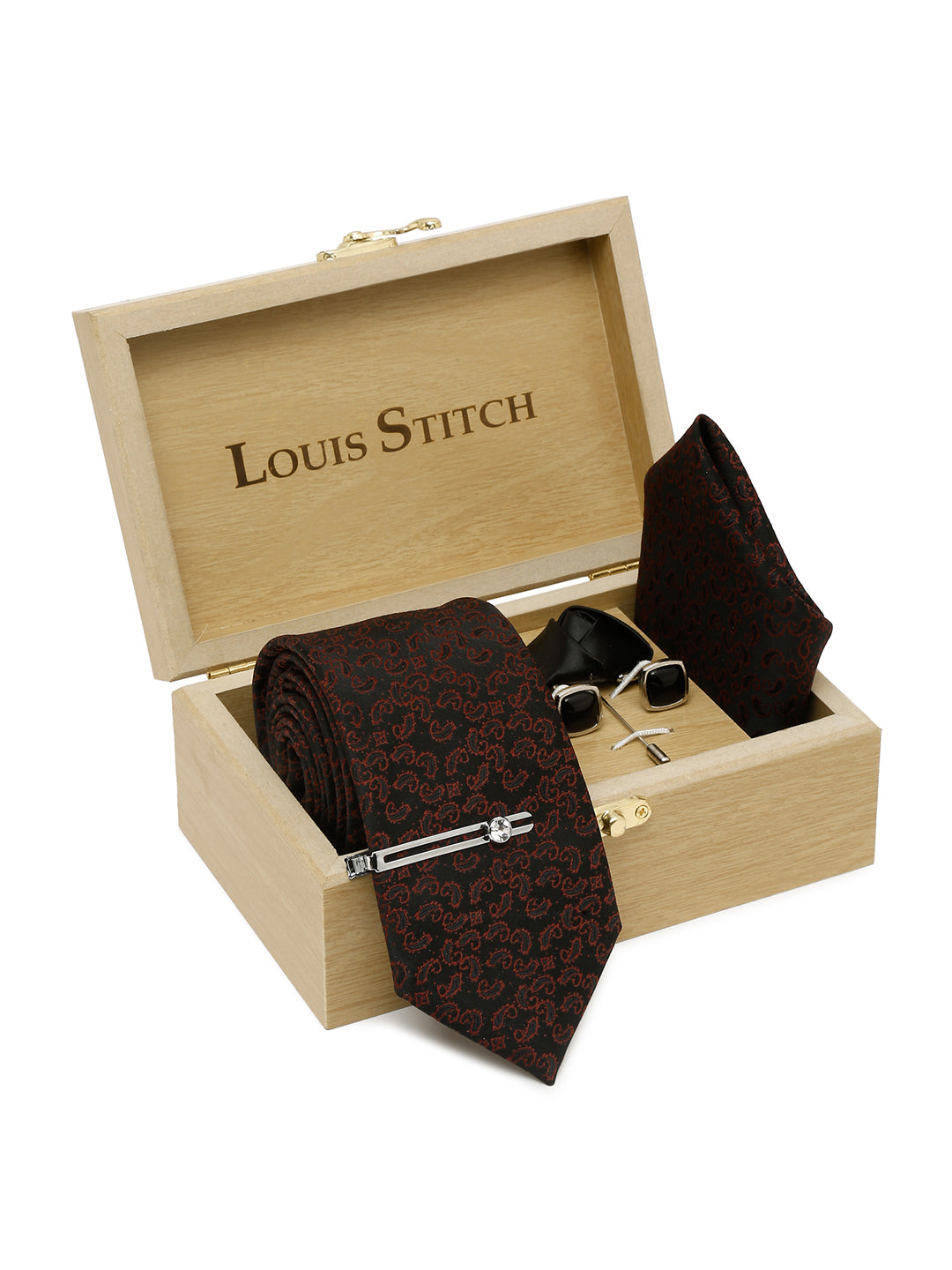 Admiral Black Luxury Italian Silk Necktie Set