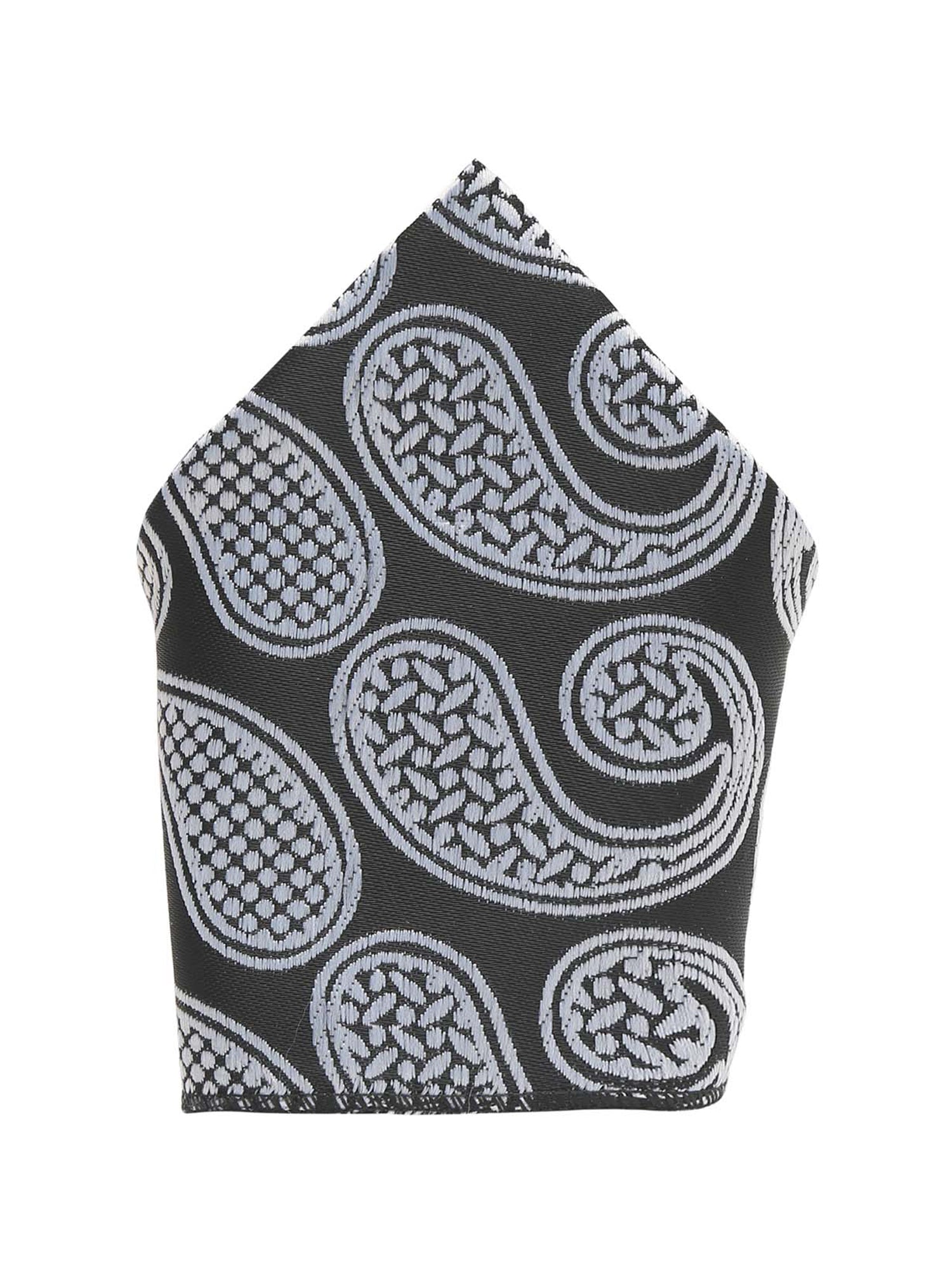 Midnight Black Luxury Italian Silk Necktie Set With Pocket Square Cufflinks Brooch Chrome Tie pin