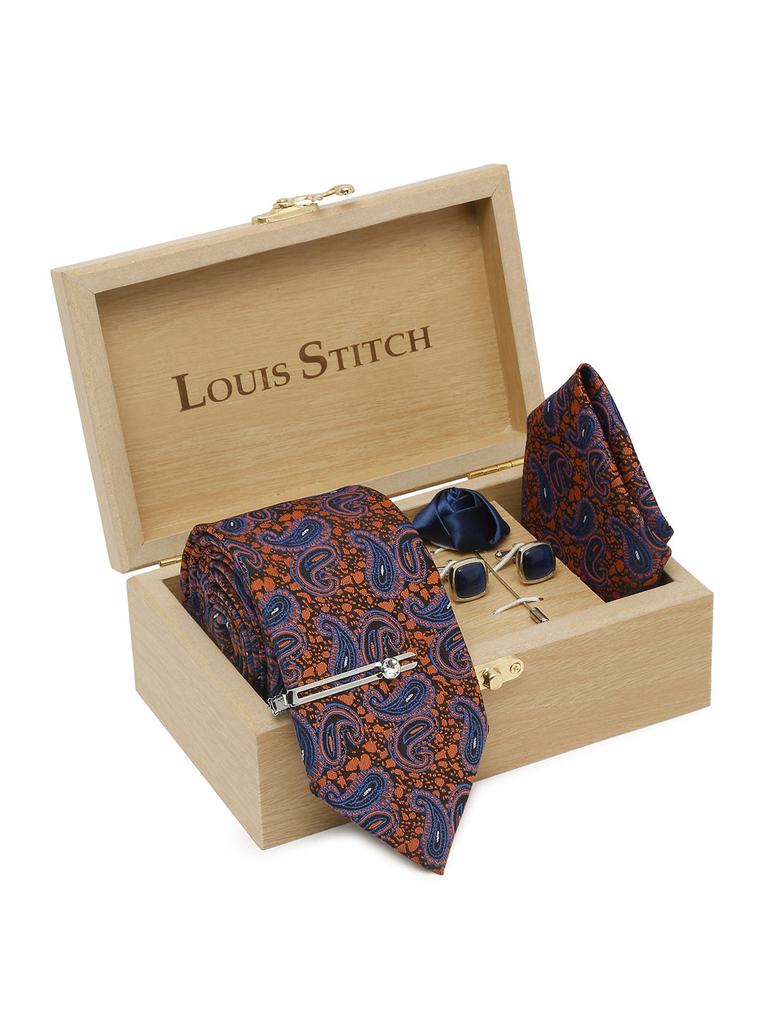 Admiral Brown Luxury Italian Silk Necktie Set