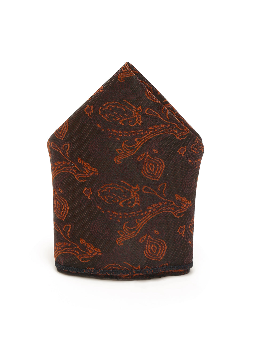 Coffee Brown Luxury Italian Silk Necktie Set With Pocket Square Cufflinks Brooch Chrome Tie pin