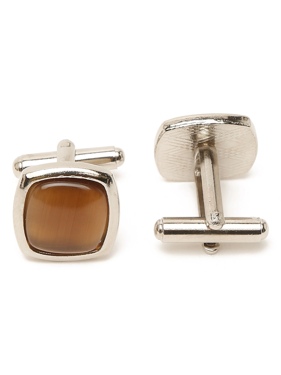 Coffee Brown Luxury Italian Silk Necktie Set With Pocket Square Cufflinks Brooch Chrome Tie pin