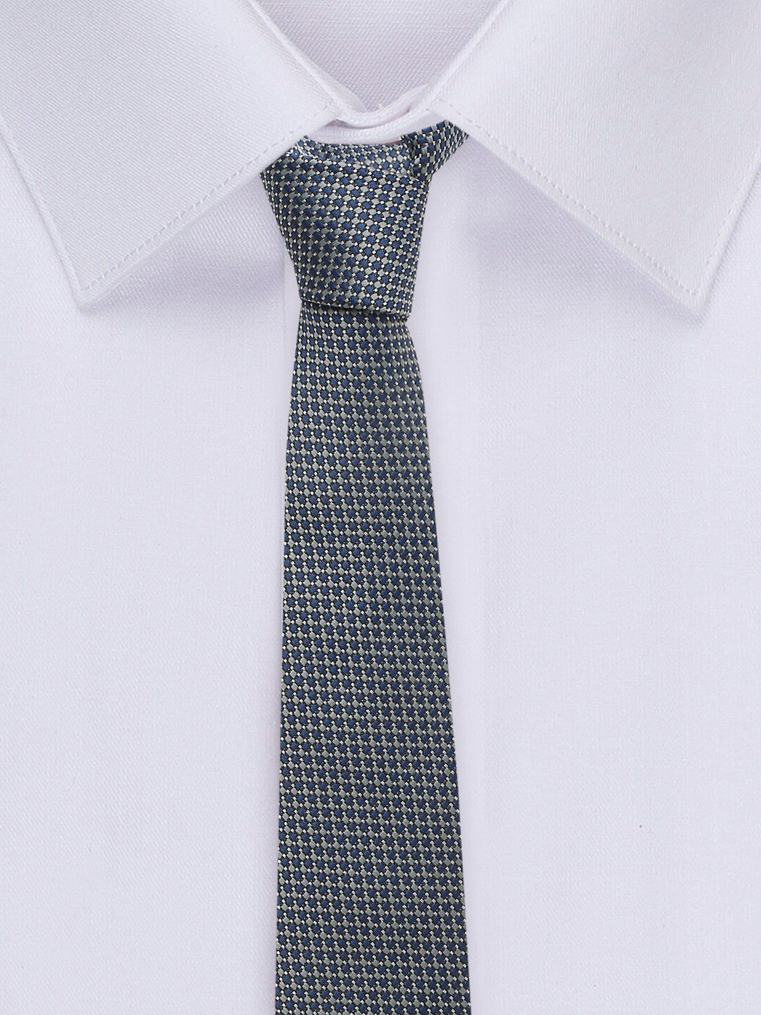 Blue Checkerd Luxury Italian Silk Necktie Set With Pocket Square Cufflinks Brooch Gold Tie pin
