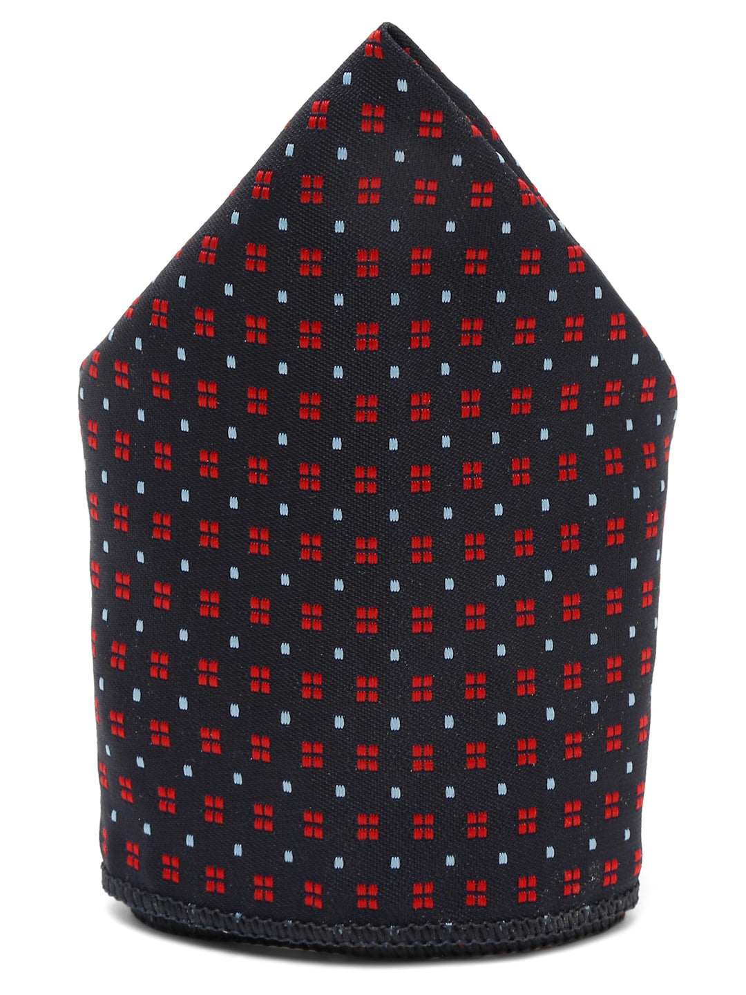 Blue Dotted Pattern Luxury Italian Silk Necktie Set With Pocket Square Cufflinks Brooch Chrome Tie pin