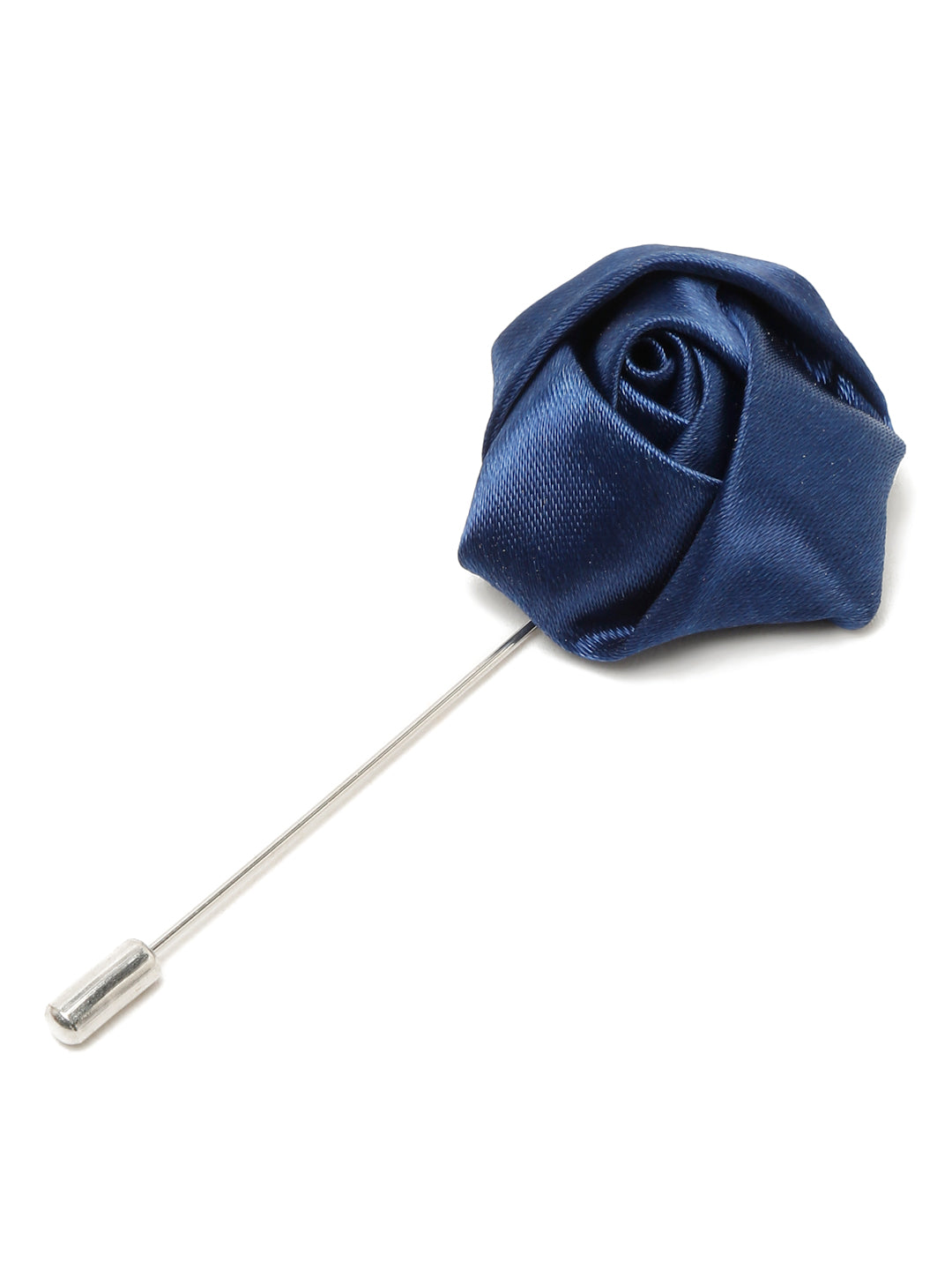 Blue Dotted Pattern Luxury Italian Silk Necktie Set With Pocket Square Cufflinks Brooch Chrome Tie pin