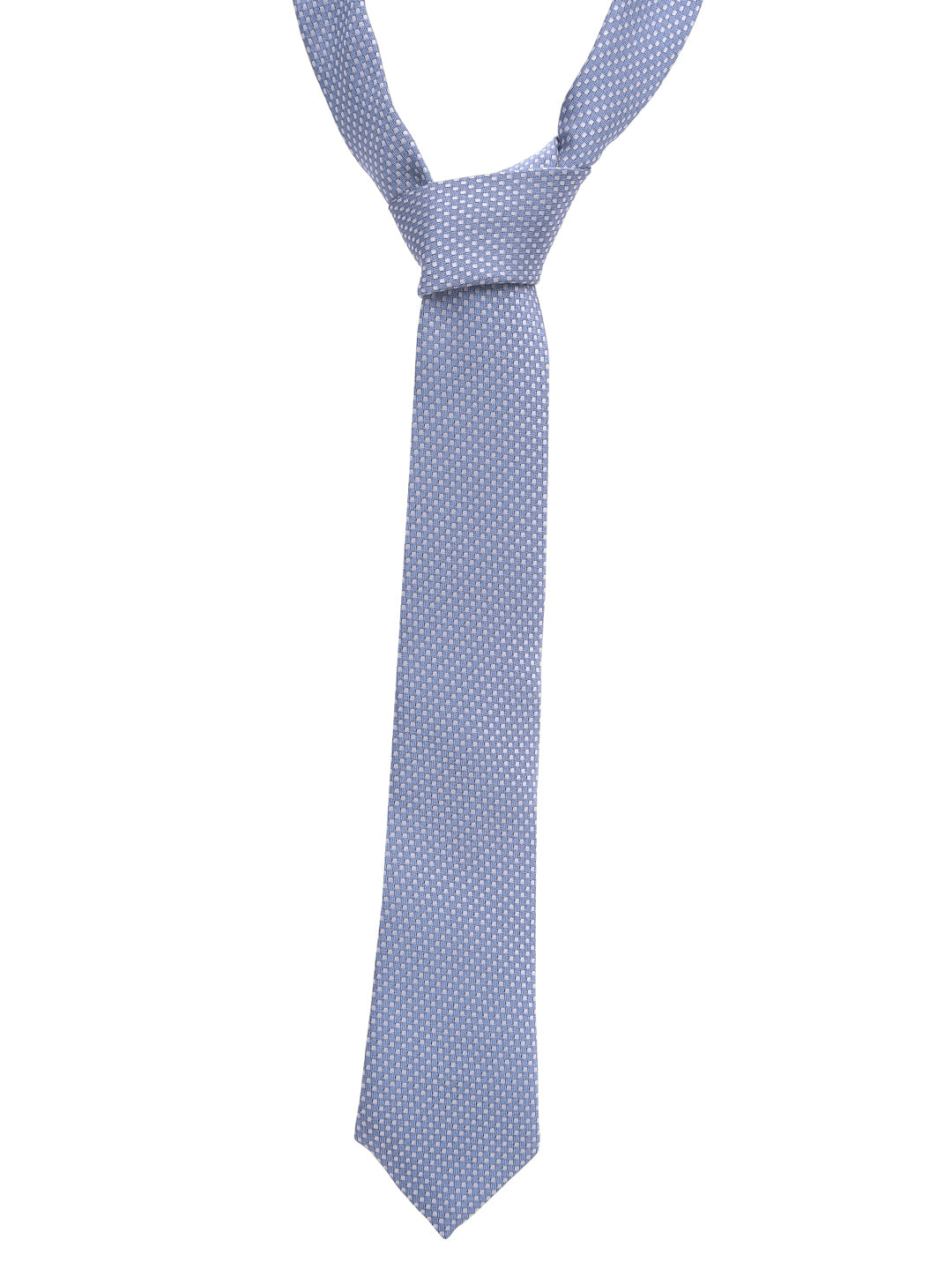 Ash Blue Luxury Italian Silk Necktie Set With Pocket Square Cufflinks Brooch Chrome Tie pin