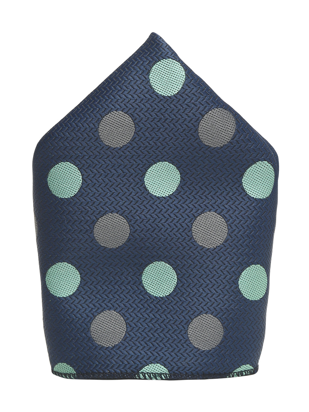 Polka Dotted Blue Luxury Italian Silk Necktie Set With Pocket Square Cufflinks Brooch Gold Tie pin